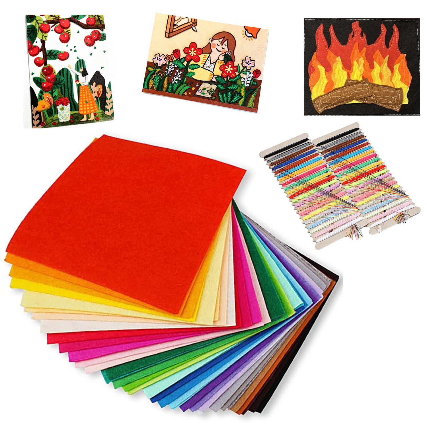 Plst Dekorativní ozdobný barevný set 30x20x0.1 cm 80kusů Odolný