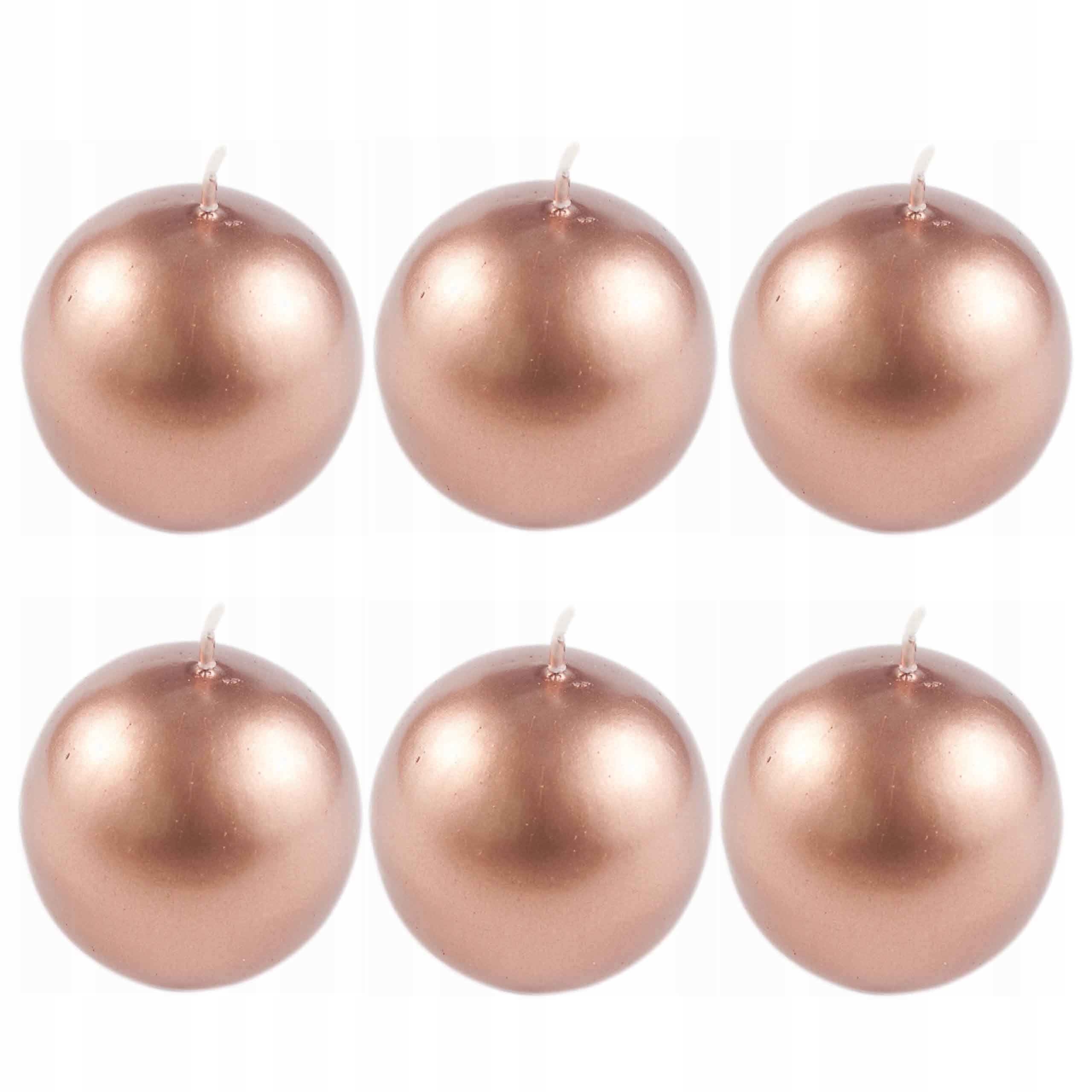 

Świeca kula świeczka Złota Róż metalik 8 cm 6szt M