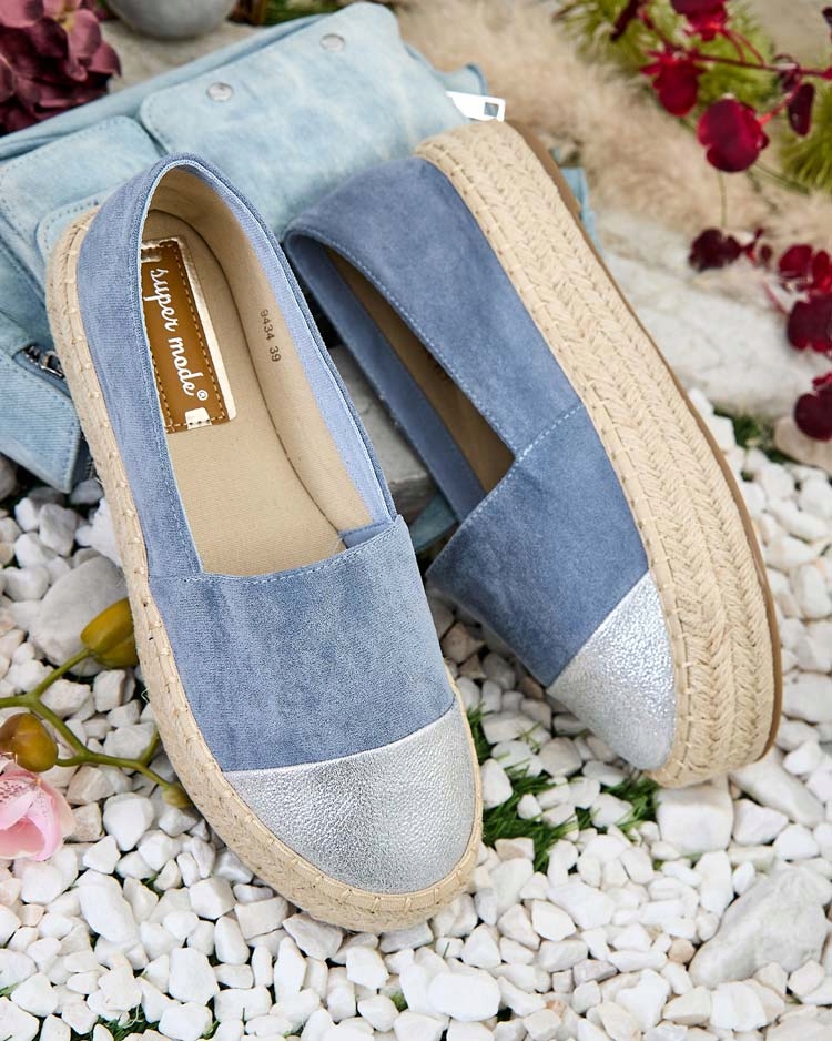 NIEBIESKIE ESPADRYLE DAMSKIE DERALLE 40 Kolor niebieski