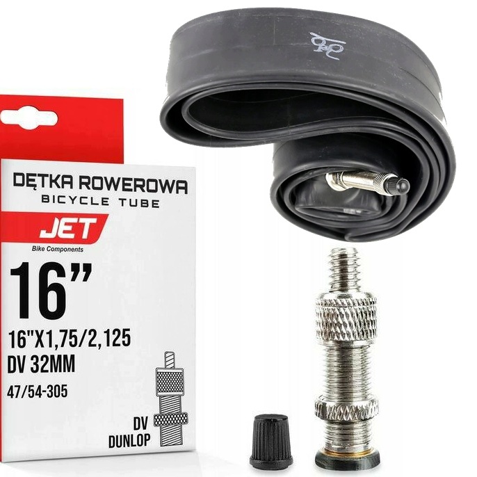 Dętka rowerowa 16 x 1,75 1,90 1,95 2,0 2,10 2,125 2,15 zawór DV 32mm dunlop