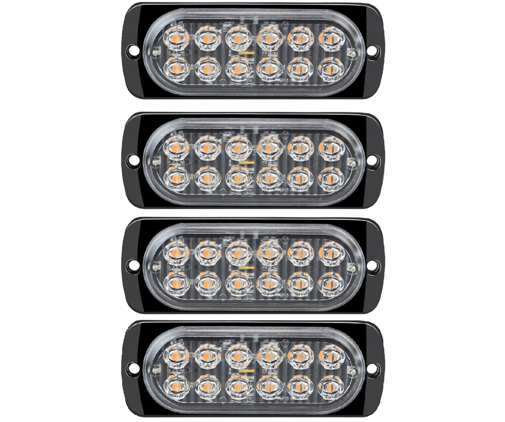 LAMPA 12 LED OSTRZEGAWCZA STROBOSKOP POMOC LAWETA Producent części Inny