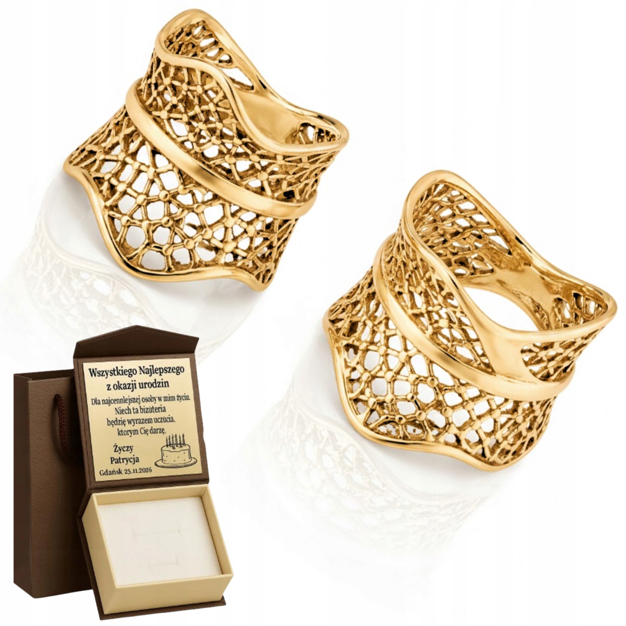 Zlatý Prstýnek Široký Retro Oxidovaný 925 vel 10 Gravírování