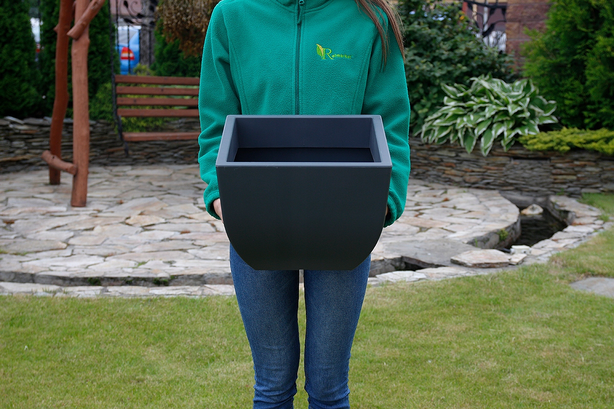 NOWOCZESNA DONICZKA DONICA OSŁONKA KWIETNIK na kwiaty balkon taras antracyt Marka Prosperplast