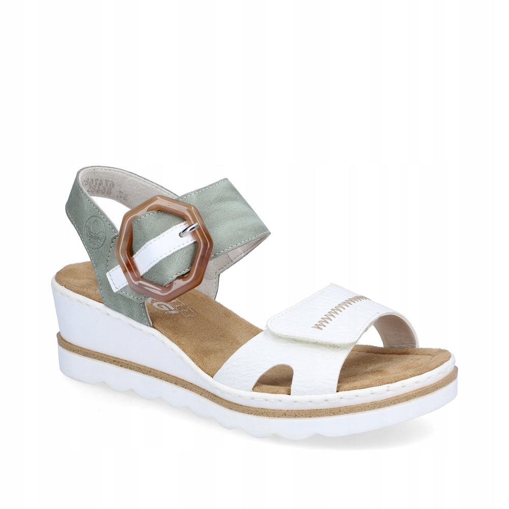 Rieker 67476 Bílé Sandálky Na Klínku vel. 40