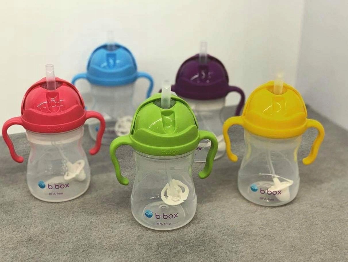 B.Box Bidon ze słomką 240ml Winogronowy Kolor różowy