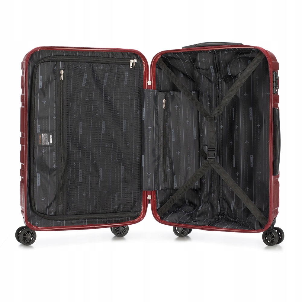 WITTCHEN Zestaw walizek z polikarbonu tłoczonych Kolor czerwony