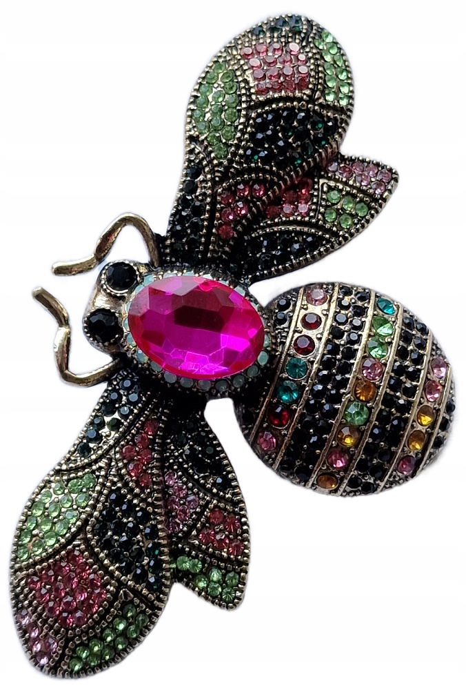 Brož Ve Viktoriánském Stylu Obrovská Včela Rubín Gotický Steam Punk