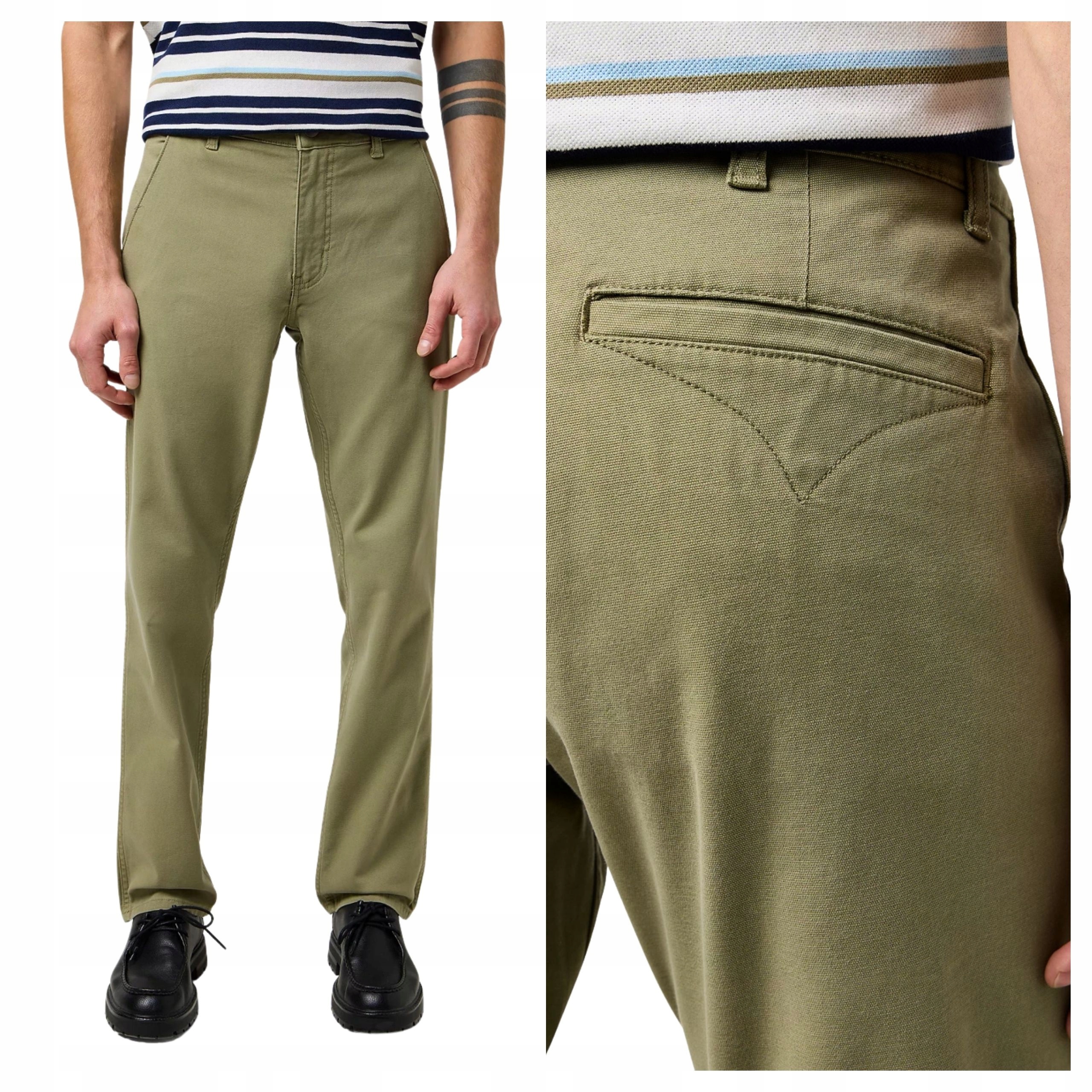 Pánské kalhoty Wrangler Regular Chino Aloe 112371031 W33 L32