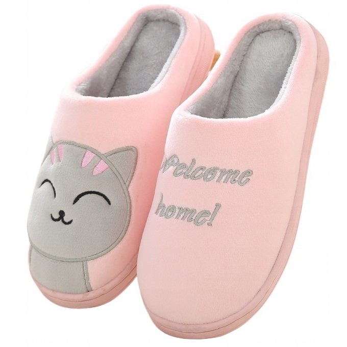 

Kapcie Papcie Damskie Różowe z Kotem Laczki 40/41