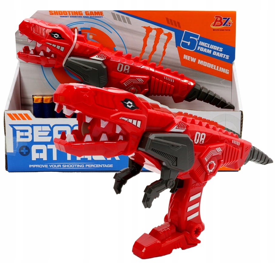 PISTOLET DINOZAUR NA STRZAŁKI POCISKI TYPU NERFY Marka Pozostałe