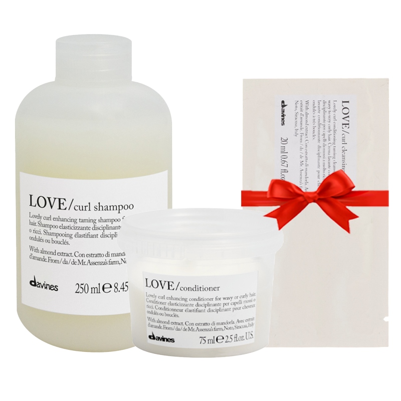 Davines Love Curl šampon 250 ml kondicionér 75 ml krém 20 ml Bonus