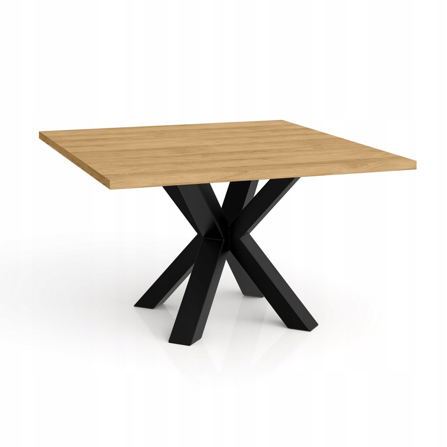 Čtvercový konferenční stolek Noe 60 x 60 cm, deska dub hikora/ černé nohy