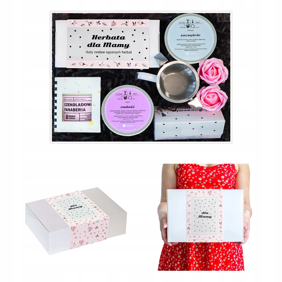Levně Dárková sada s kávou a hrnkem na čaj a sójovou svíčku pro maminku