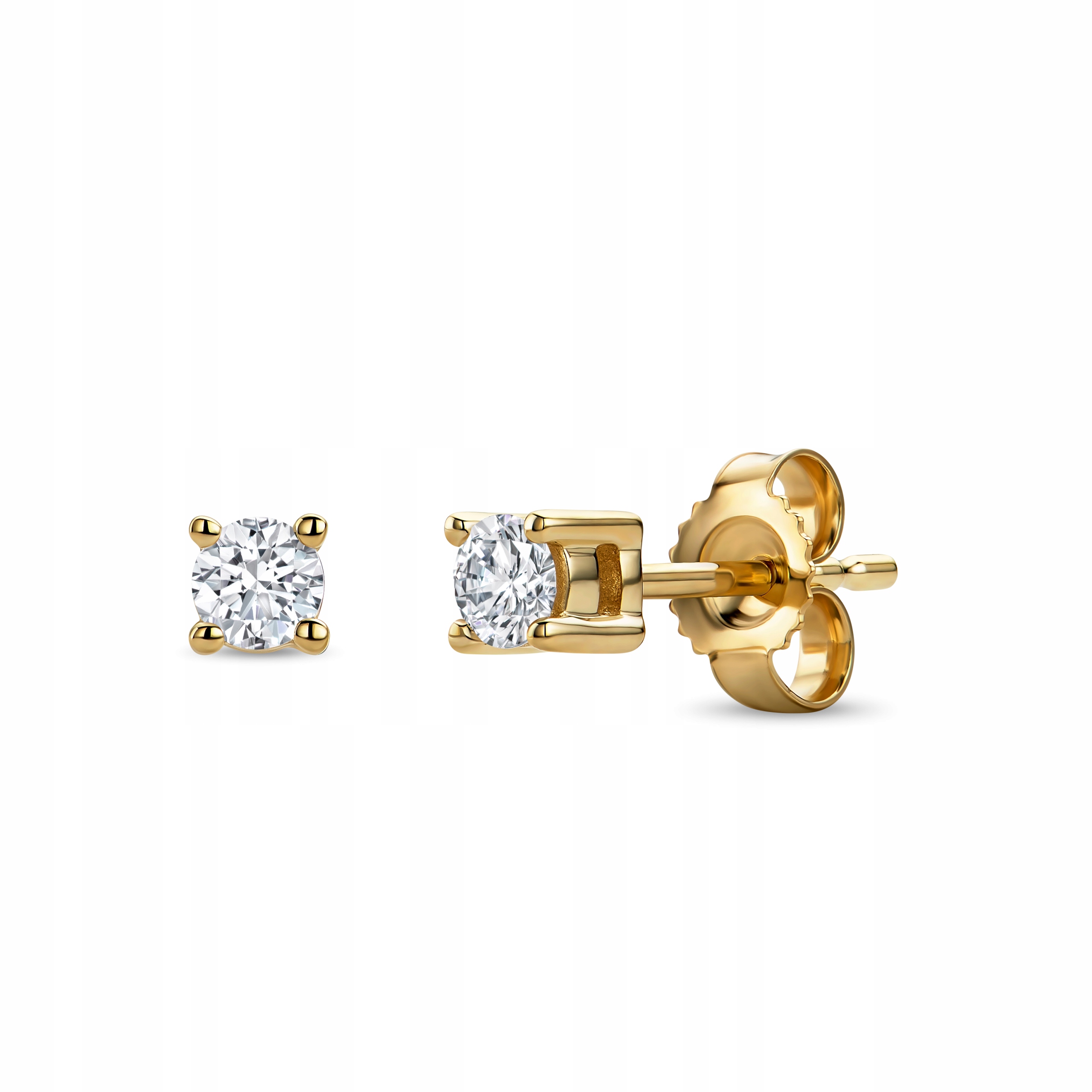 Kolczyki Sztyfty 14KT 585 Żółte Złoto Diamenty 0,21ct 3,5x3,5 mm