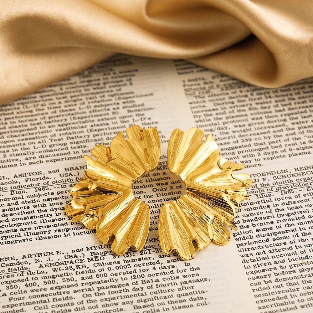 Kolczyki Sztyfty Nieregularne Złote Wachlarze Stal Nierdzewna 54mm Kod producenta KOL_3311 x1
