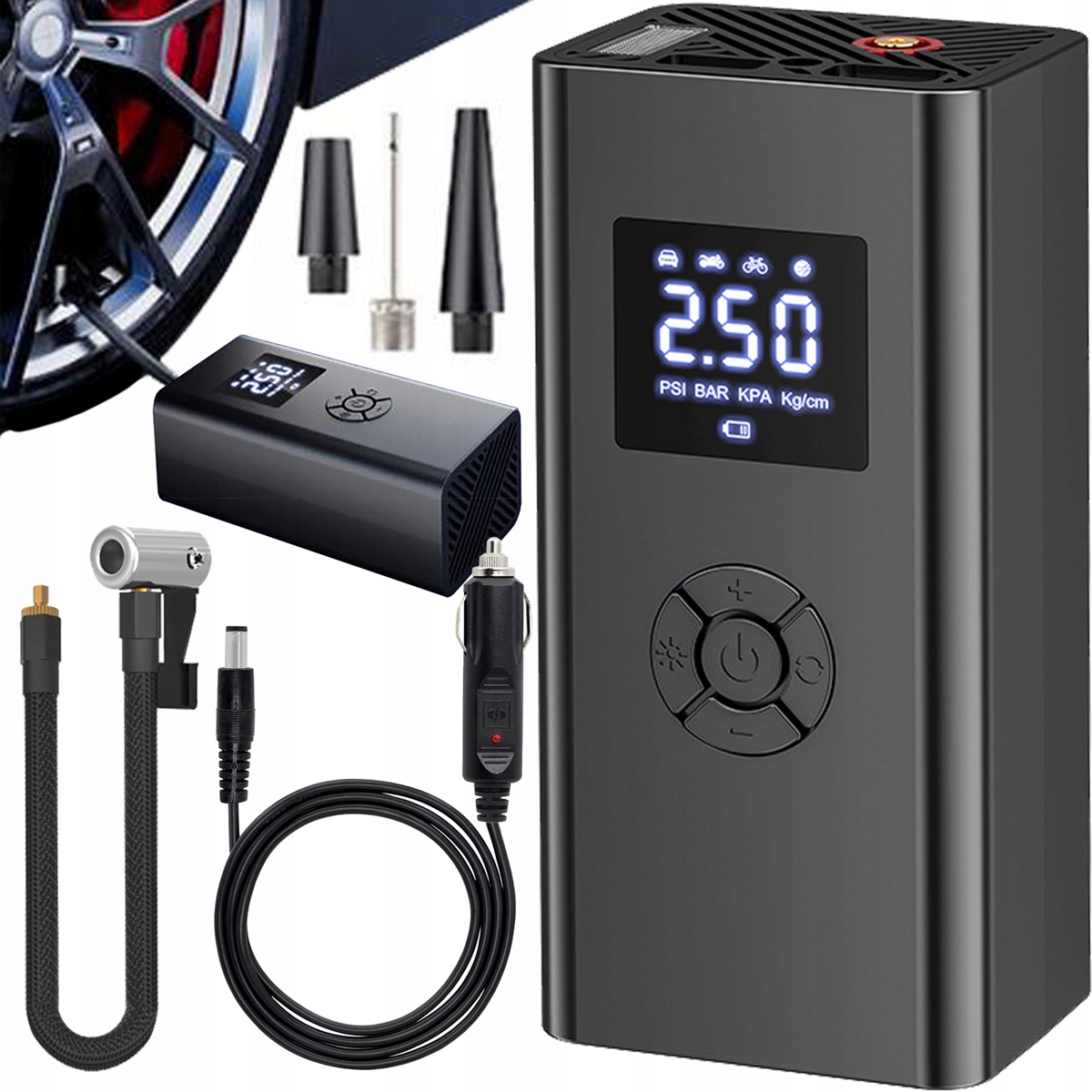 Bezdrátová Elektrická Pumpa Cyklistický Kompresor Do Auta 3900 mAh