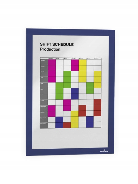 RAMKA SAMOPRZYLEPNA DURAFRAME A4 NIEBIESKA Orientacja uniwersalna