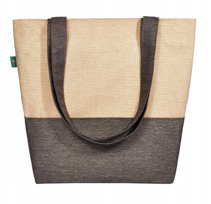 TORBA SHOPPER WODOODPORNA ZAPINANA NA ZAMEK BEŻ BRĄZ COOLFLAMINGO