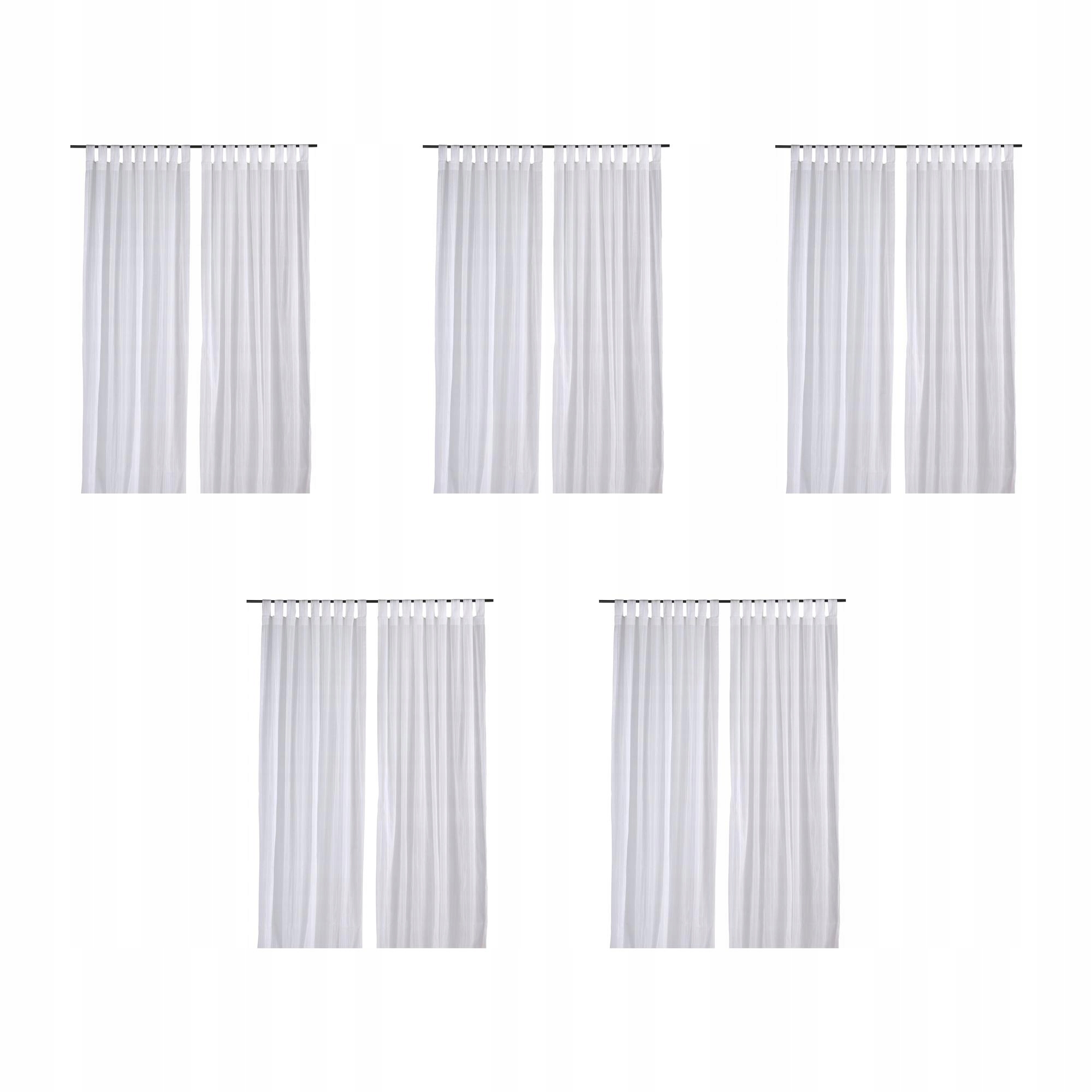 5 ks Záclona bílá 60x120 cm s ramenními popruhy 100% bavlna Matilda