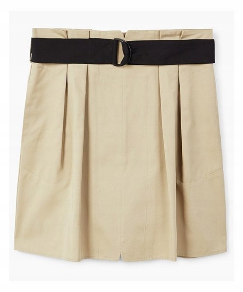 E002C19 Mango BEŻOWA SPÓDNICA MINI CASUAL BASIC XS Kolor beżowy