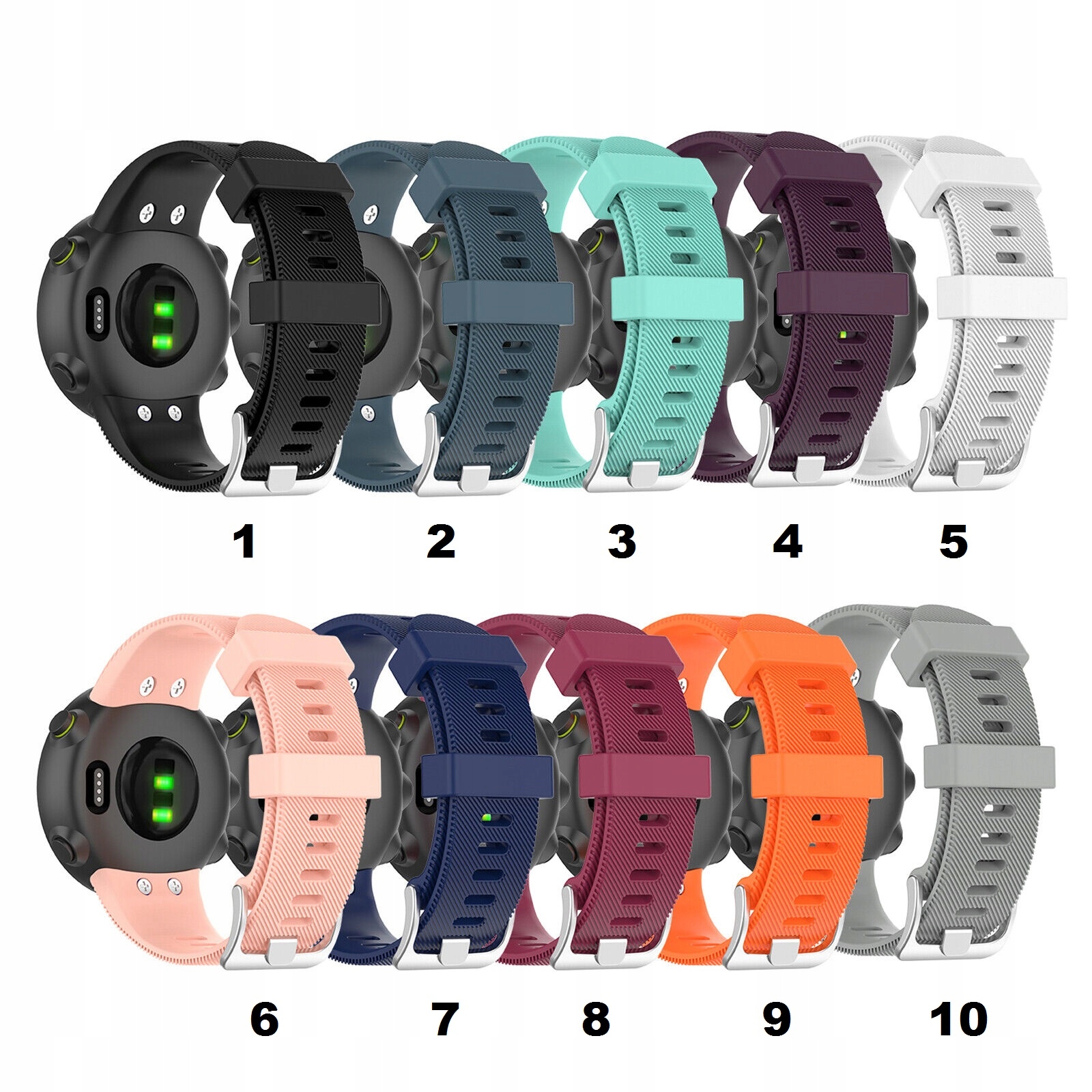 PASEK SILIKONOWY DO GARMIN FORERUNNER 45 / 45S - KOLORY Kod producenta pasek do forerunner 45