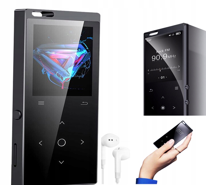 ODTWARZACZ MP3 ODTWARZACZ MUZYKI Z BLUETOOTH, RADIO FM dyktafon E-BOOK CZARNY