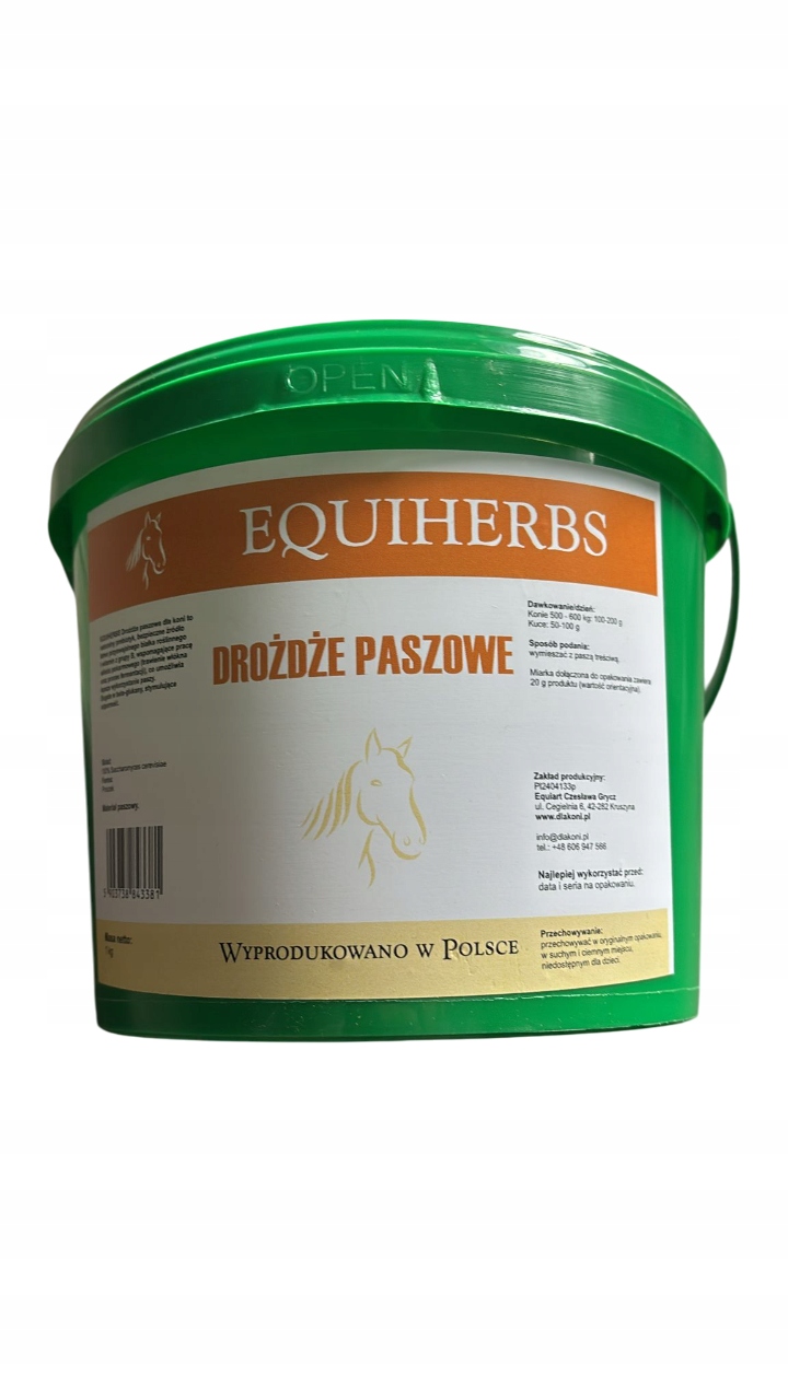 Drożdże paszowe dla koni 1 kg Equiherbs wspomaga odporność trawienie