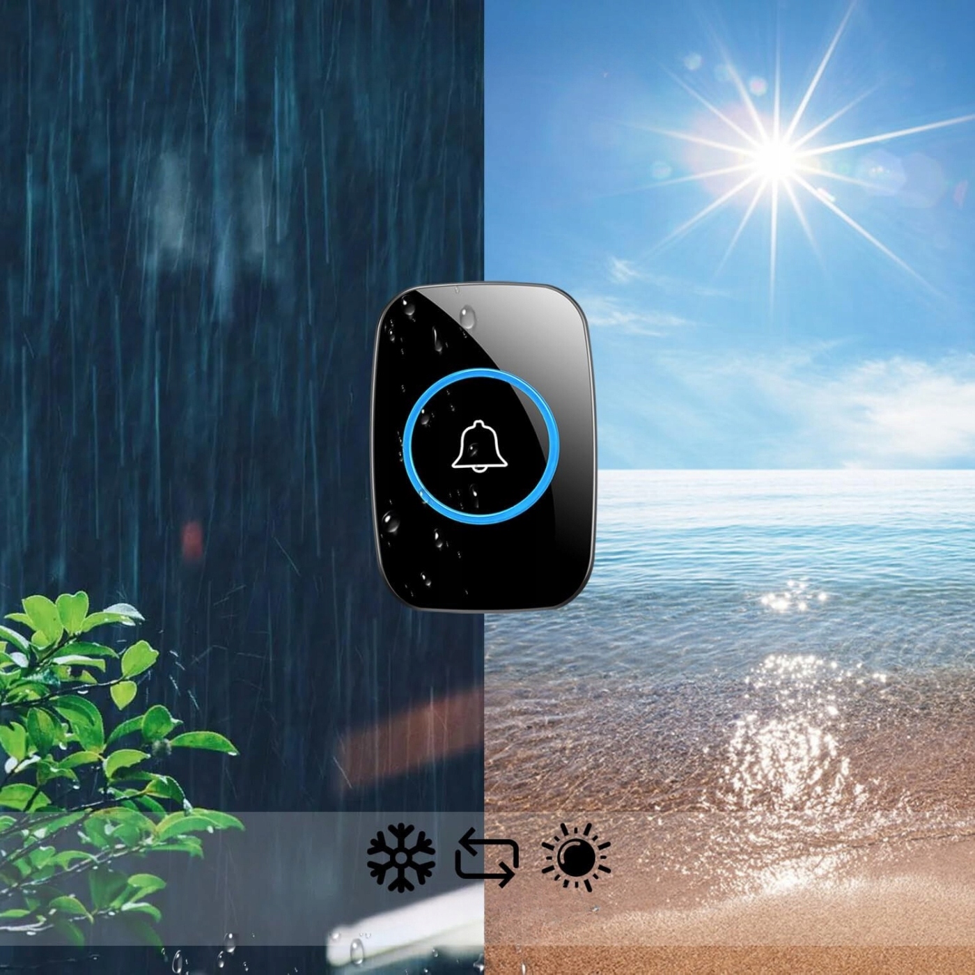 DZWONEK BEZPRZEWODOWY DO DRZWI FURTKI WODOODPORNY IP44 LED ZEWNĘTRZNY Stan opakowania oryginalne