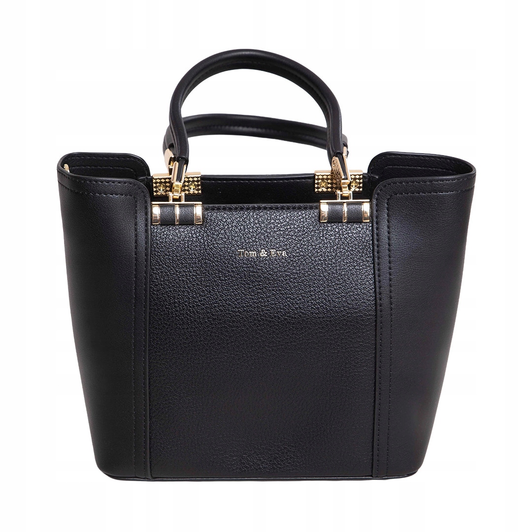 Černá kabelka se zlatými prvky Uni.