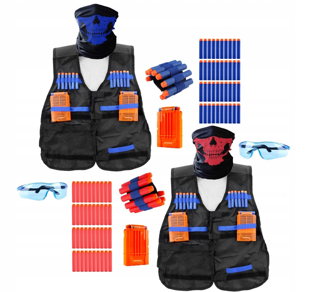 

2x Kamizelka Do Nerf Okulary Magazynek 80 Strzałki