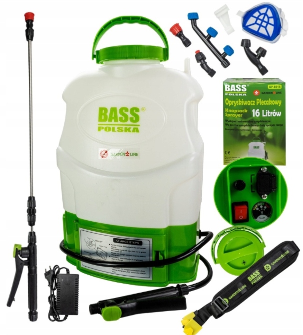 Akumulátorový Tlakový Batohový Postrekovač 16 L Dlhá Tyč 12 V 4 Trysky