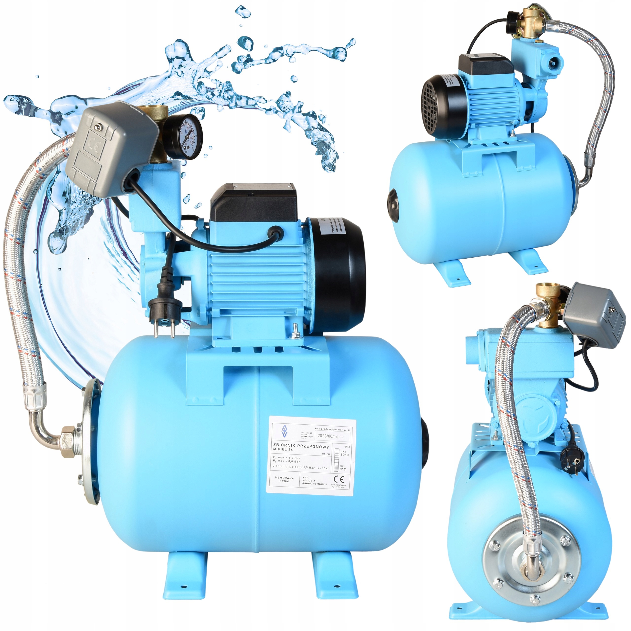 Hydrofor Na Vodu 24L Čerpadlo Wzp 750 Hydroforový set 750 W 3000 l/h Účinný