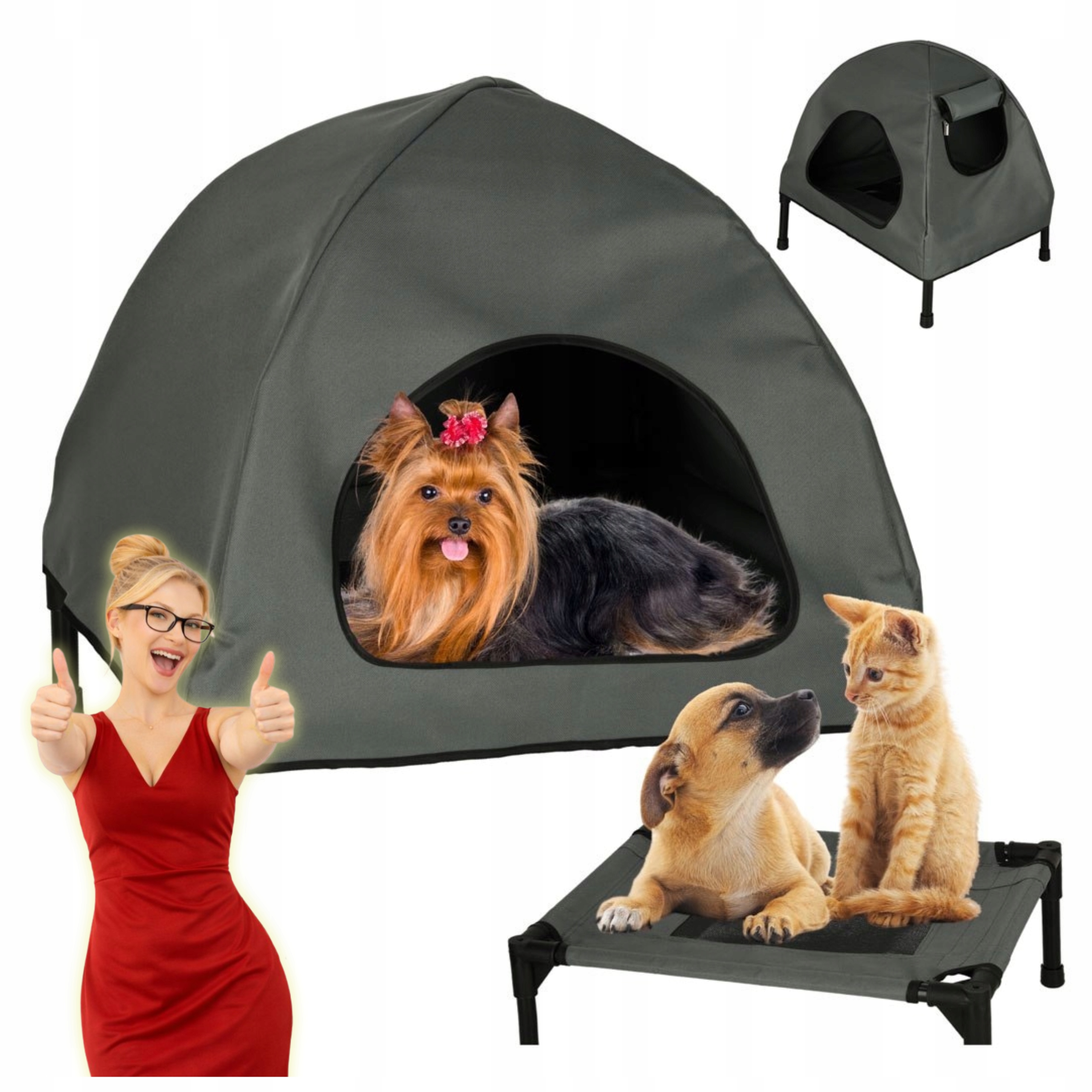 Levně Pelíšek Domeček Pro Kočky Psa Stan pro zvířata 60X54X44 Cm