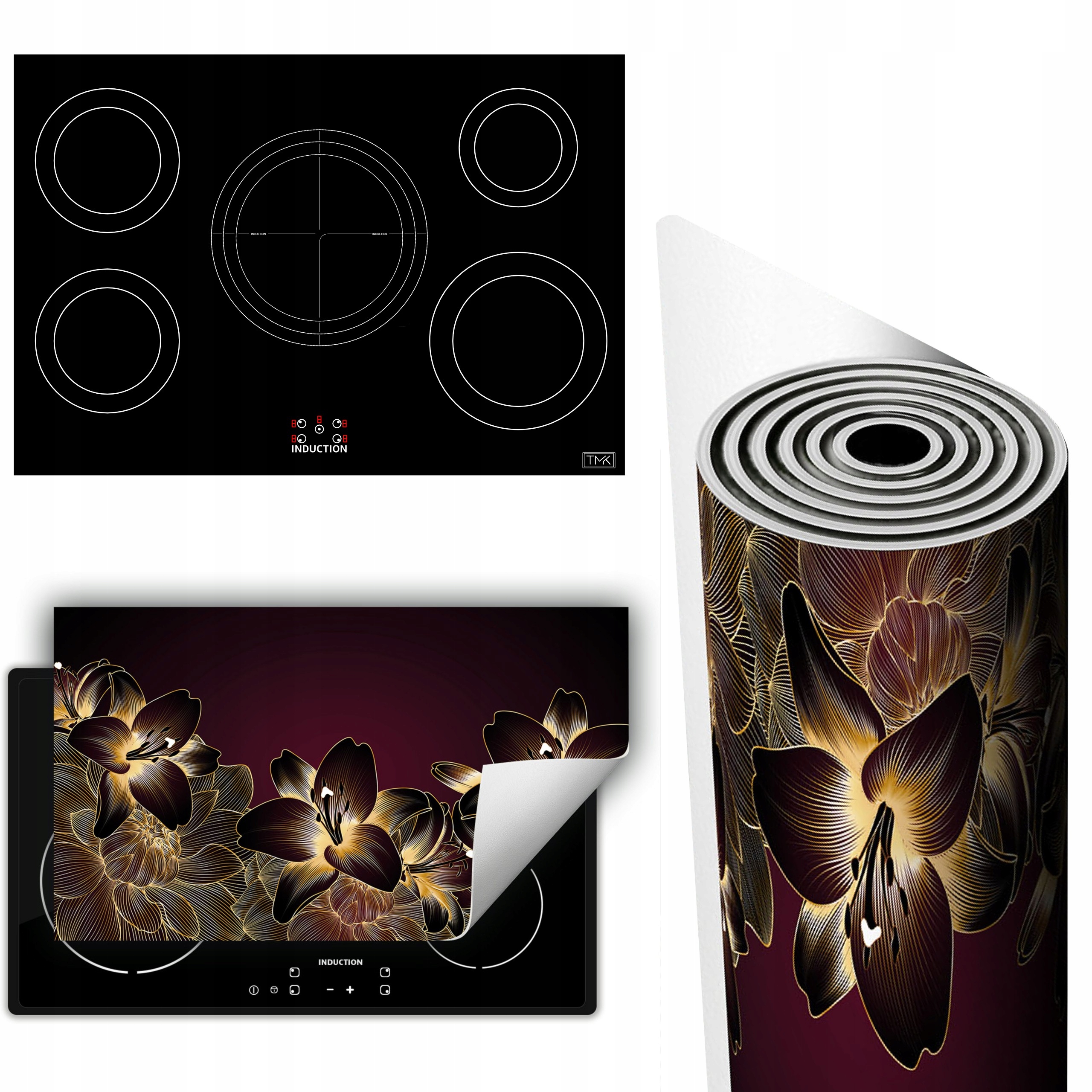 Vinylová Podložka Ochrana Stolního Sporáku 90x52 Orchidej květiny