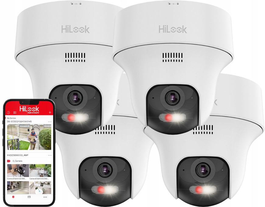 Kamera x4 WiFi 4MPx otočná EasyLink HiLook od spoločnosti Hikvision IPC-F140-LIDF/W