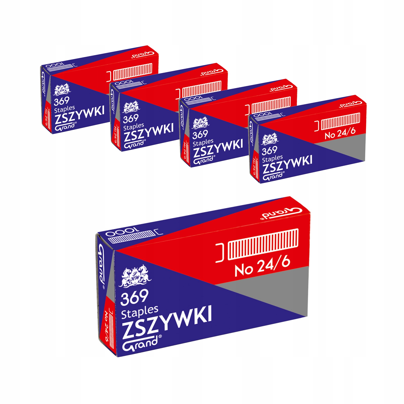 

Zszywki 24/6 Grand 1000 szt., ocynkowane 5 szt.