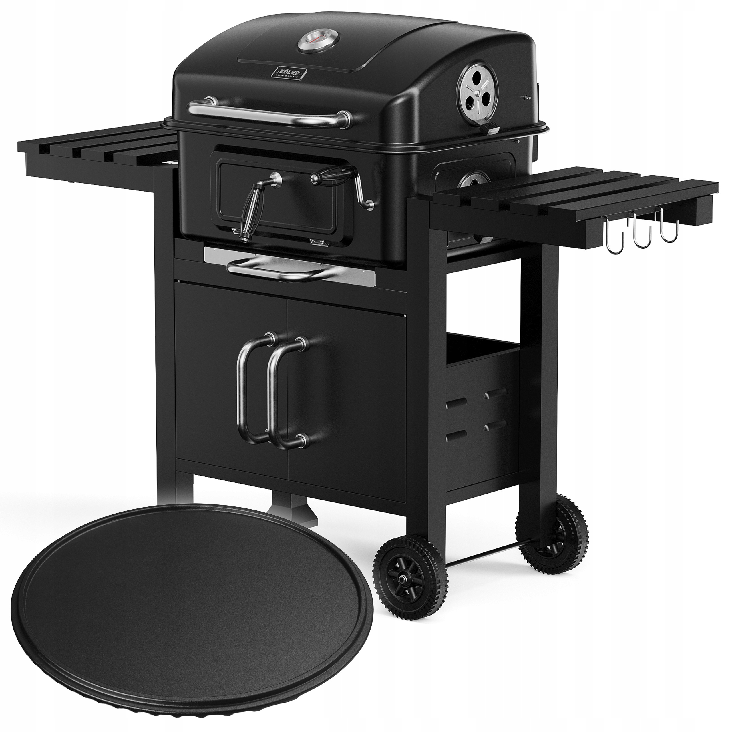 Grill Węglowy Ogrodowy Duży Ember CH2 Żeliwny Ruszt Emaliowany Płyta