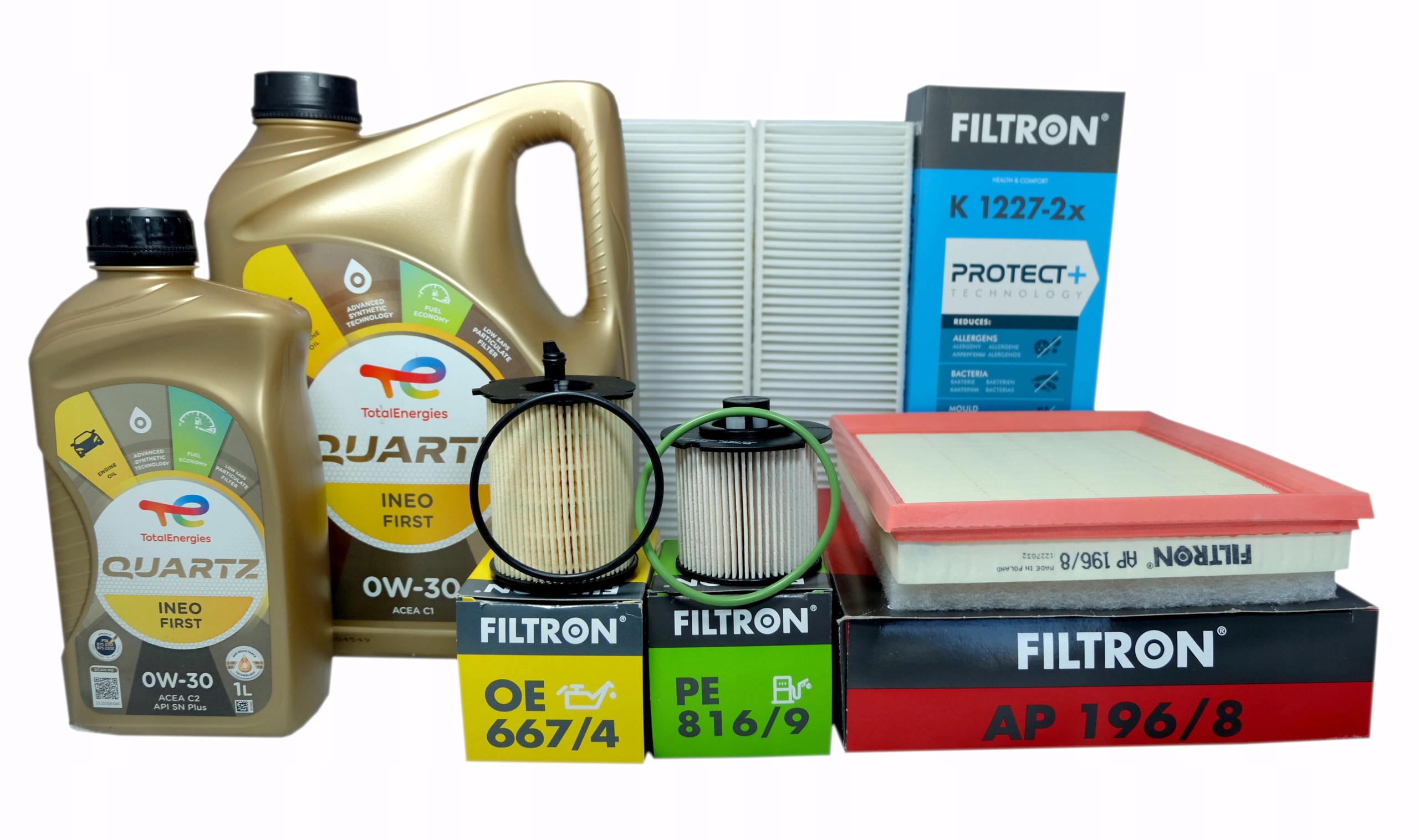 4 x filtračný filter olej 0w30 Total pre Peugeot Expert 3 Traveller 1.6 HDi