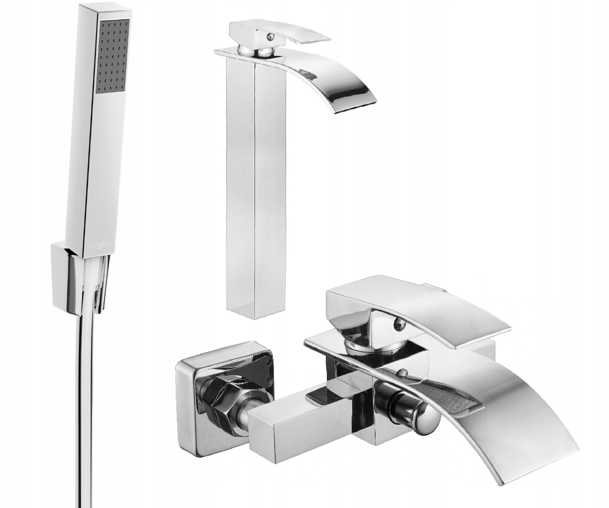 Mexen Aries R77 Chromová vanová souprava s umyvadlovou baterií