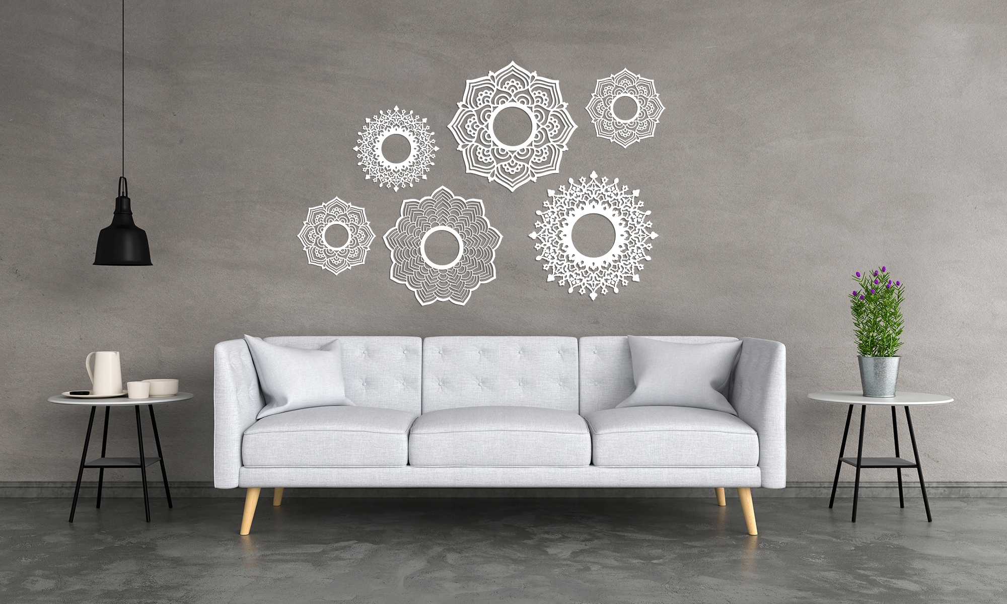 PANELE AŻUROWE-OZDOBA ŚCIENNA 3 D, ROZETA, MANDALA Materiał drewno