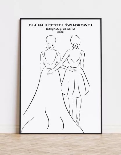 Prezent dla świadkowej w formacie a4