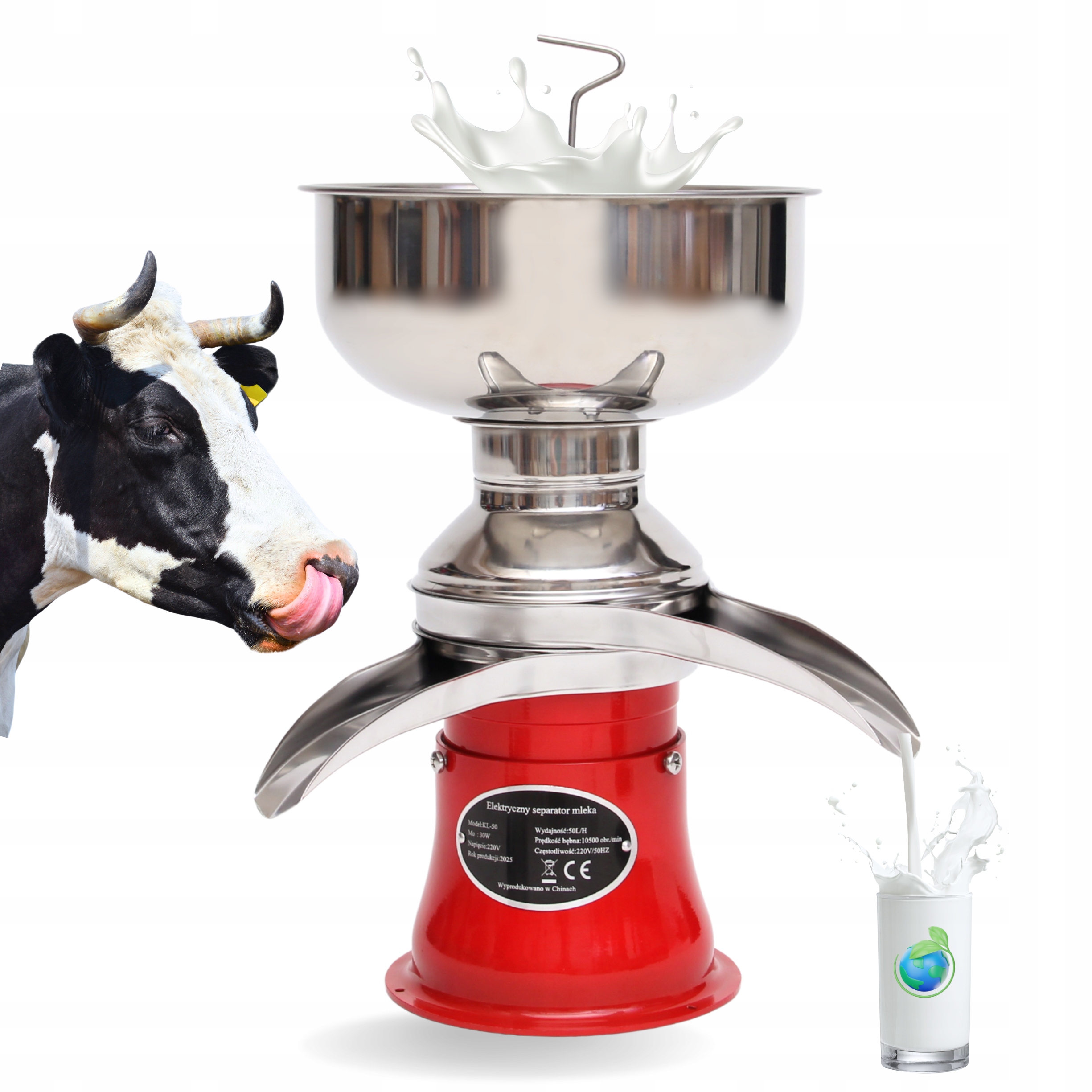 Separator Do Mleka Elektryczna Centryfuga 5L Odtłuszczacz Wirówka Robot 30W
