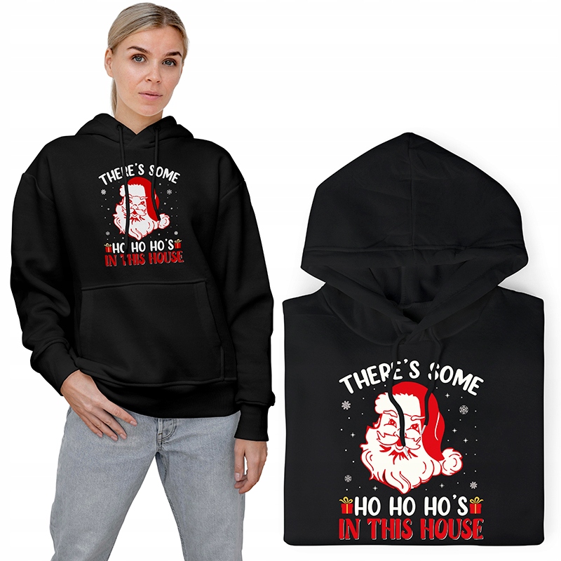 Pohodlná Mikina Černá S Vánočními Vzory S