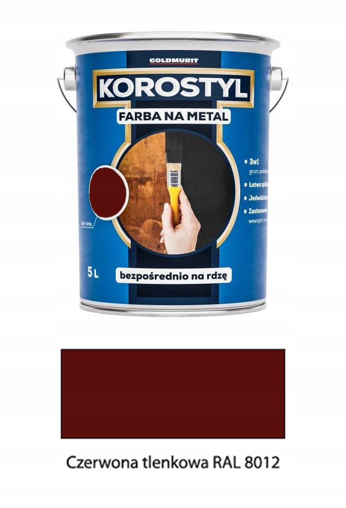 Korostyl 3W1 Czerwony Tlenkowy Ral 8012 5L