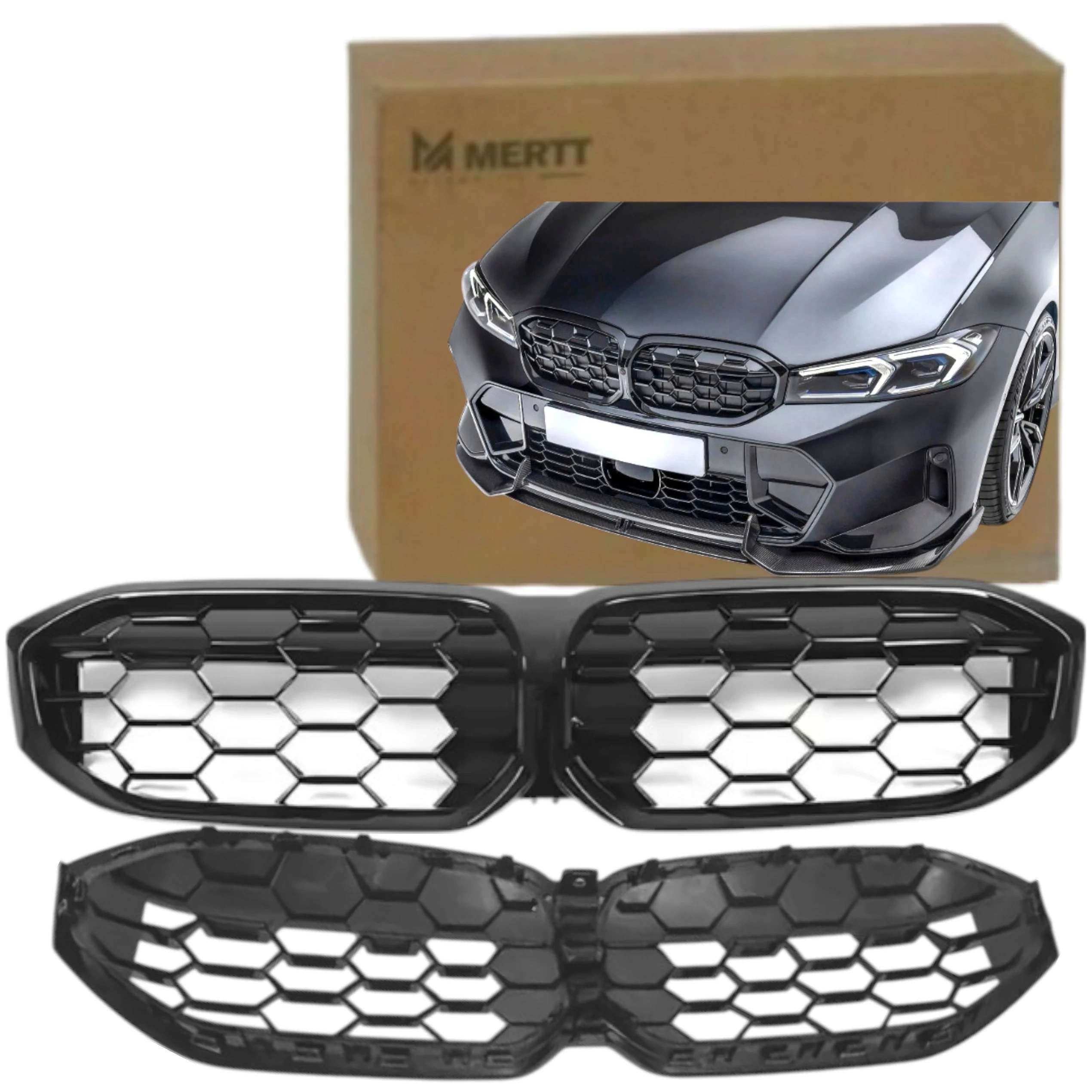 Bmw G20 G21 2022+ Polift LCI M Paket M3 Grill Ledviny Černý Lesk Atrapa