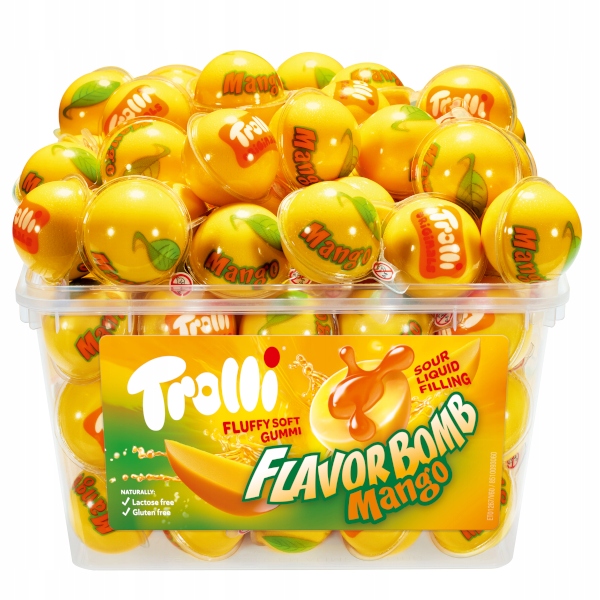 Trolli Flavor Bomb Mango Nadziewane Żelki Bomby 60szt