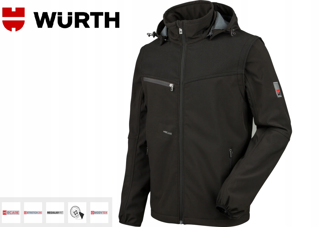 Kurtka Softshellowa Wurth Stretch X Black R.l
