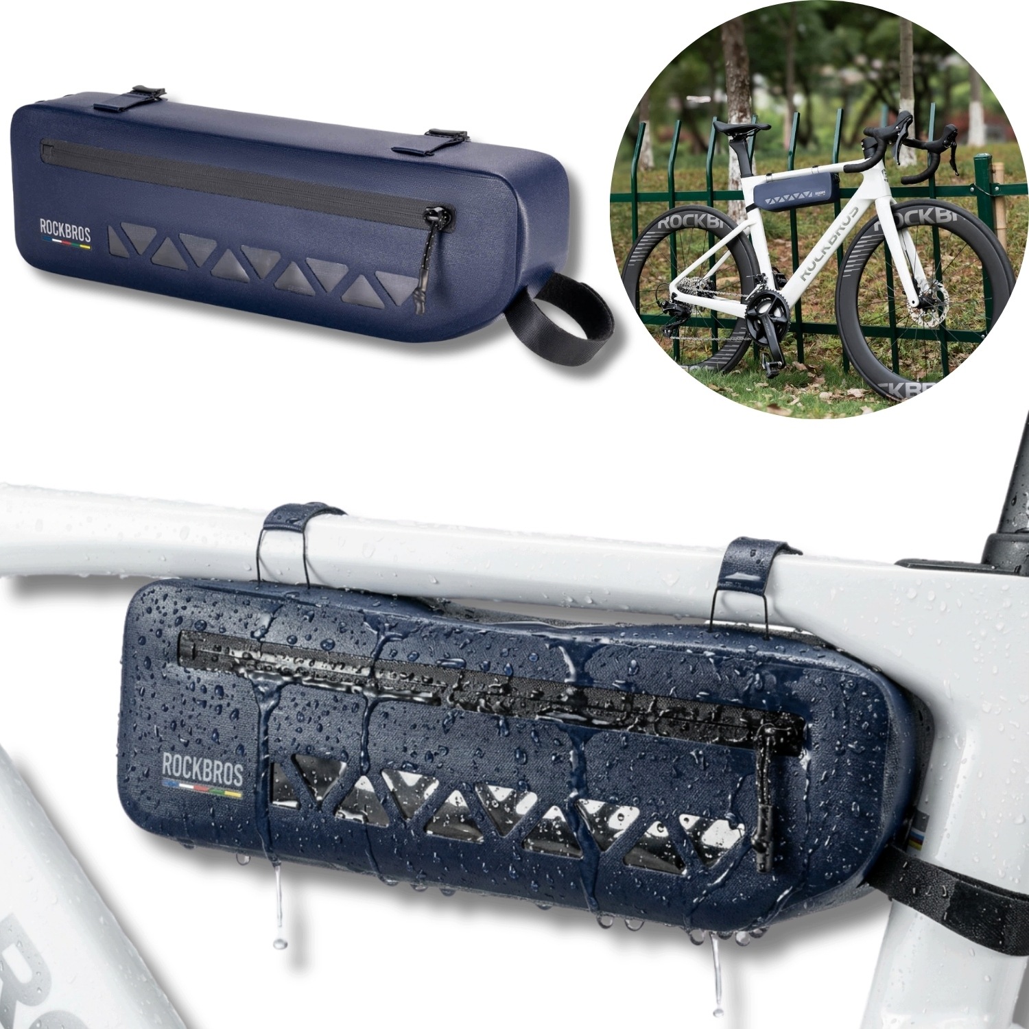 Taška Pod Rám Cyklistická Brašna Na Telefon 1,7L Voděodolná Velká Rockbros