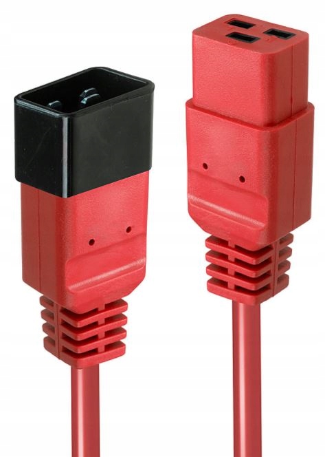 Lindy 30124 Przedłużacz zasilający IEC C19 - IEC C20, czerwony - 2m