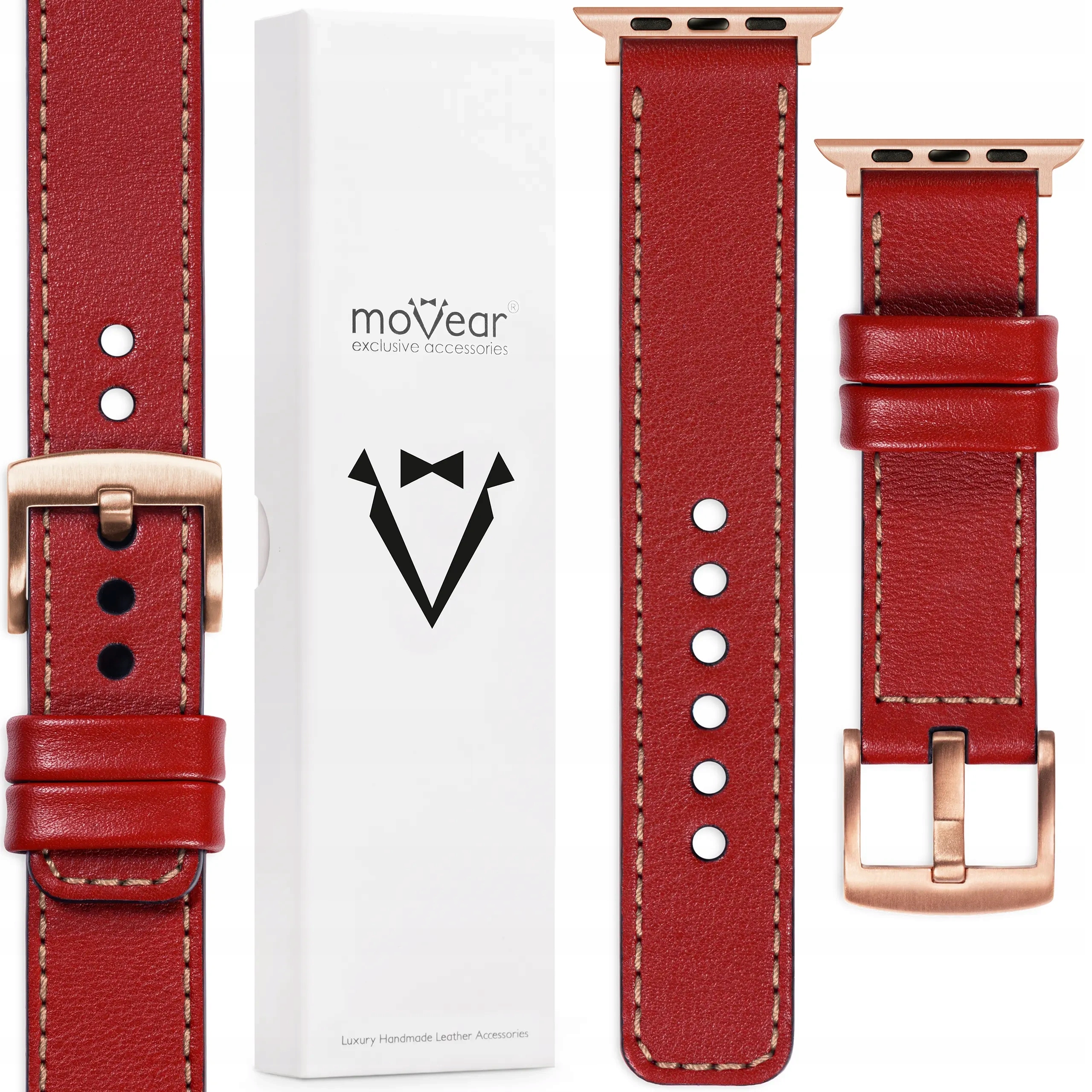 Pásek pro Apple Watch 10 9 8 7 6 5 Se 42-40 Kožený Exkluzivní Movear 22 mm